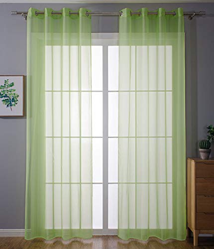 2er-Pack Ösen Gardinen Transparent Vorhang Set Wohnzimmer Voile Ösenvorhang Bleibandabschluß HxB 245x140 cm Apfelgrün, 203322 2er-Pack Ösen Gardinen Transparent Vorhang Set Wohnzimmer Voile Ösenvorhang Bleibandabschluß HxB 245x140 cm Apfelgrün, 203322 von Gardinenbox