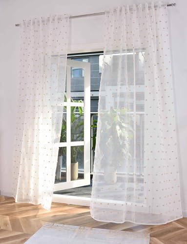 2er Set Gardine HxB 245x145 cm Natur Taupe Pompom »Valencia« Multiband Aufhängung Scherli Transparent Leinen-Optik, 2023400-408S-2 2er Set Gardine HxB 245x145 cm Natur Taupe Pompom »Valencia« Multiband Aufhängung Scherli Transparent Leinen-Optik, 2023400-408S-2 von Gardinenbox
