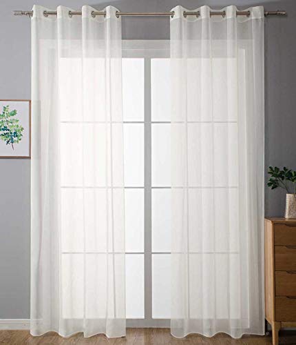 2er Set Ösenvorhänge Transparent »Uni« Gardine HxB 145x140 cm Creme Stores Vorhang Ösen Bleibandabschluß Wohnzimmer, 20332-cn2 von Gardinenbox