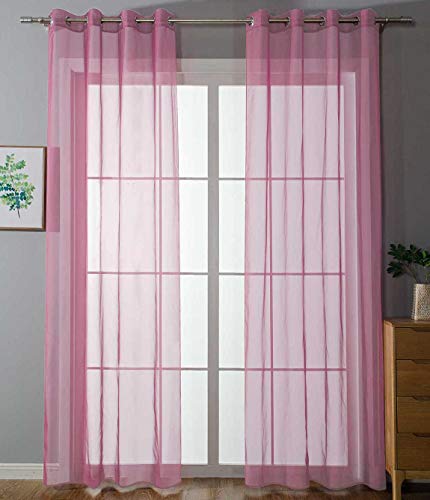 2er Set Ösenvorhänge Transparent »Uni« Gardine HxB 175x140 cm Rosa Stores Vorhang Ösen Bleibandabschluß Wohnzimmer, 20332-cn2 von Gardinenbox