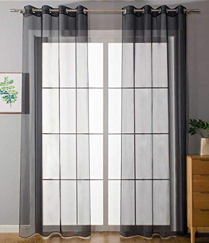 2er Set Ösenvorhänge Transparent »Uni« Gardine HxB 175x140 cm Schwarz Stores Vorhang Ösen Bleibandabschluß Wohnzimmer, 20332-cn2 2er Set Ösenvorhänge Transparent »Uni« Gardine HxB 175x140 cm Schwarz Stores Vorhang Ösen Bleibandabschluß Wohnzimmer, 20332-cn2 von Gardinenbox