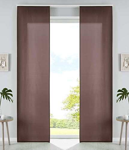 2er Set Schiebegardinen Flächenvorhänge Mikrofaser Vorhang Gardine Schiebe HxB 245x60 cm Braun Matt Paneelwagen Beschwerungsstangen, 85600N2 2er Set Schiebegardinen Flächenvorhänge Mikrofaser Vorhang Gardine Schiebe HxB 245x60 cm Braun Matt Paneelwagen Beschwerungsstangen, 85600N2 von Gardinenbox