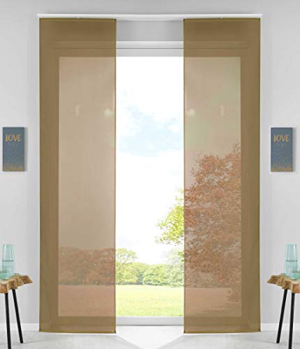 2er Set Schiebegardinen Flächenvorhänge Vorhang Gardine Schiebe HxB 245x60 cm Nougat Komplett mit Paneelwagen Beschwerungsstange, 85589N2 2er Set Schiebegardinen Flächenvorhänge Vorhang Gardine Schiebe HxB 245x60 cm Nougat Komplett mit Paneelwagen Beschwerungsstange, 85589N2 von Gardinenbox