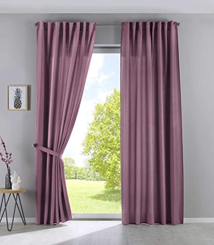 2er Set Vorhänge Verdeckte Schlaufen Cationic »JENA« HxB 145x140 cm Altrosa Blickdicht Leinen Optik Gardinen Meliert Gardinenband mit Raffhalter, 2019037-2 2er Set Vorhänge Verdeckte Schlaufen Cationic »JENA« HxB 145x140 cm Altrosa Blickdicht Leinen Optik Gardinen Meliert Gardinenband mit Raffhalter, 2019037-2 von Gardinenbox