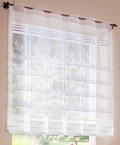 Clipsrollo (HxB) 145 x 63cm WEIß transparenter Stoff Stangendurchzug inklusive Clipse waschbar, 813468-3 von Gardinenbox