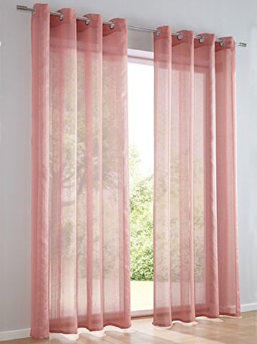 Dekostore, Farbe lachs, 1 Stück, Heine Home, 622 - Gardinen, Größe: ca. H/B: 225x140 cm, mit Ösen Dekostore, Farbe lachs, 1 Stück, Heine Home, 622 - Gardinen, Größe: ca. H/B: 225x140 cm, mit Ösen von Gardinenbox