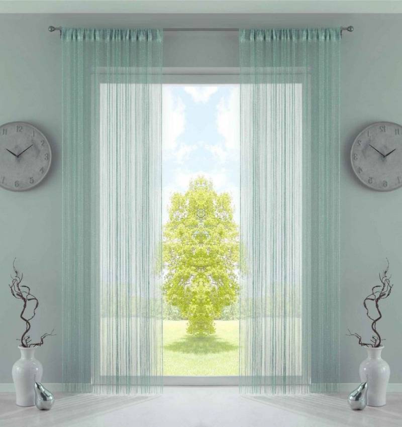 Gardinenbox Fadenvorhang, Multifunktionsband (2 St), transparent, Fadengardinen Tunneldurchzug Flauschband Multiband Raumteiler 20303MB2 von Gardinenbox