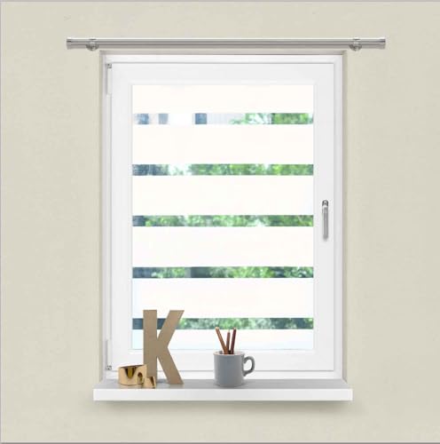 Fensterfolie selbsthaftend Streifen 10 cm 67x200 cm Sichtschutzfolie Anti-UV statische Haftung Folie selbstklebend 201916000 von Gardinenbox
