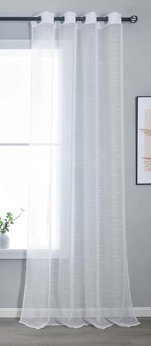 Gardine »Dresden« Ösen HxB 245x135 cm Natur Raffhalter filigran leicht modern elegant Linienmuster 202440 von Gardinenbox