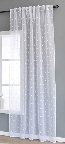 Gardine HxB 245x145 cm Natur Snowflakes »Valencia« Multiband Aufhängung Scherli Transparent Leinen-Optik, 2023450 von Gardinenbox