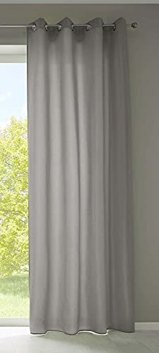 Gardinenbox 1er Set Vorhänge Schal Ösen »Berlin« HxB 175x140 cm Hellgrau Blickdicht Microsatin Lichtdurchlässig Uni Matt, 20405N von Gardinenbox