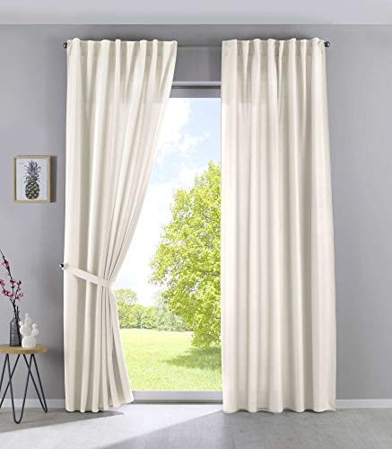 Gardinenbox 1er Set Vorhänge Verdeckte Schlaufen Cationic »JENA« Blickdicht Leinen Optik Gardinen Meliert Gardinenband mit Raffhalter, 100% Polyester, Creme, HxB 250x140 cm Gardinenbox 1er Set Vorhänge Verdeckte Schlaufen Cationic »JENA« Blickdicht Leinen Optik Gardinen Meliert Gardinenband mit Raffhalter, 100% Polyester, Creme, HxB 250x140 cm von Gardinenbox