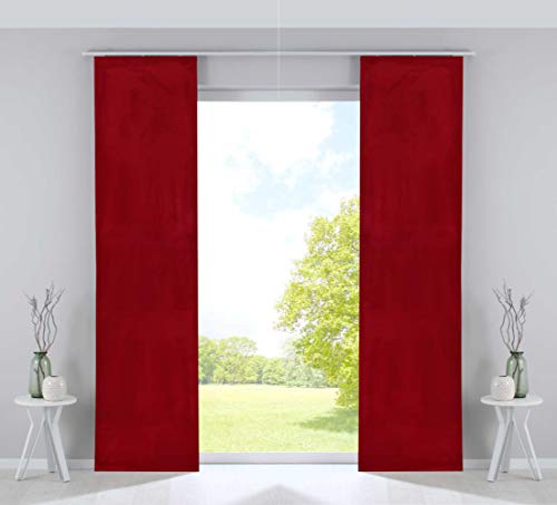 Gardinenbox 2er Set Flächenvorhänge Verdunkelung Schiebegardinen »Milano« Samt Blickdicht Blackout Paneelwägen Beschwerungsstangen Rot HxB 245x60 cm, 203571-2 Gardinenbox 2er Set Flächenvorhänge Verdunkelung Schiebegardinen »Milano« Samt Blickdicht Blackout Paneelwägen Beschwerungsstangen Rot HxB 245x60 cm, 203571-2 von Gardinenbox