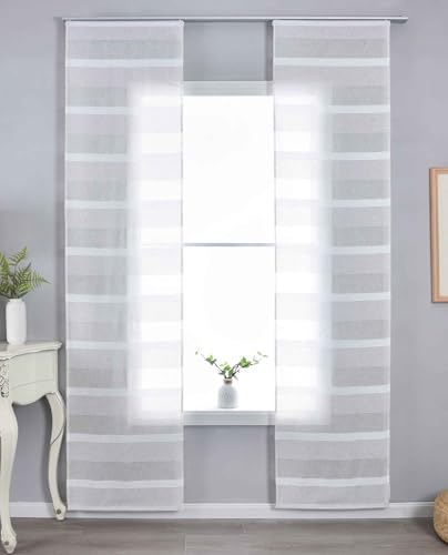 Gardinenbox 2er Set Halbtransparente Schiebegardinen Paneelwagen HxB 245x60 cm Natur Meliert »Halle« Chenille Leinenbindung Lichtdurchlässig Halbtransparent 202480P-2 Gardinenbox 2er Set Halbtransparente Schiebegardinen Paneelwagen HxB 245x60 cm Natur Meliert »Halle« Chenille Leinenbindung Lichtdurchlässig Halbtransparent 202480P-2 von Gardinenbox