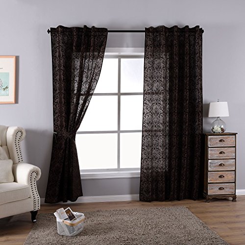 Gardinenbox 2er Set HxB 245x140 cm Vorhang Widseide Optik Braun Barock Blickdicht Flockfasern Deko Gemustert, Blickdicht mit verdecktem Schlaufenband, 20200-20210 Gardinenbox 2er Set HxB 245x140 cm Vorhang Widseide Optik Braun Barock Blickdicht Flockfasern Deko Gemustert, Blickdicht mit verdecktem Schlaufenband, 20200-20210 von Gardinenbox