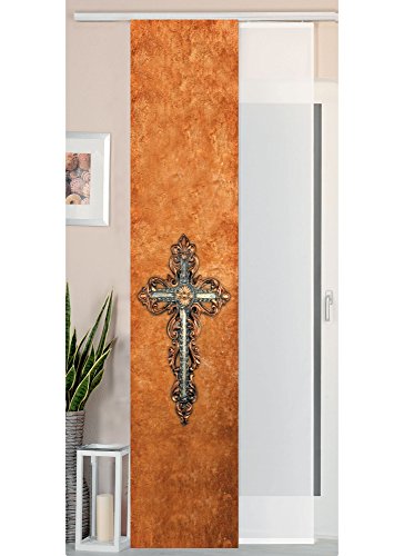 Gardinenbox 2er Set Schiebegardine Flächenvorhang Wildseide Optik und Voile Paneel, 245x45, Kreuz, 80400 Gardinenbox 2er Set Schiebegardine Flächenvorhang Wildseide Optik und Voile Paneel, 245x45, Kreuz, 80400 von Gardinenbox