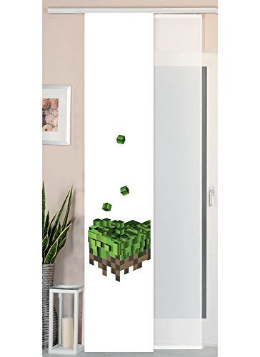 Gardinenbox 2er Set Schiebegardine Flächenvorhang Wildseide Optik und Voile Paneel, 245x45, Pixel, 80400 Gardinenbox 2er Set Schiebegardine Flächenvorhang Wildseide Optik und Voile Paneel, 245x45, Pixel, 80400 von Gardinenbox