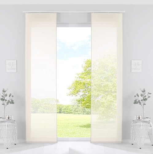 Gardinenbox 2er Set Schiebegardinen »Nizza« Baumwoll-Voile Halbvoile HxB 245x60 cm Creme Transparent Flächenvorhang mit Paneelwagen und Beschwerungsstange, 2019032-2 Gardinenbox 2er Set Schiebegardinen »Nizza« Baumwoll-Voile Halbvoile HxB 245x60 cm Creme Transparent Flächenvorhang mit Paneelwagen und Beschwerungsstange, 2019032-2 von Gardinenbox