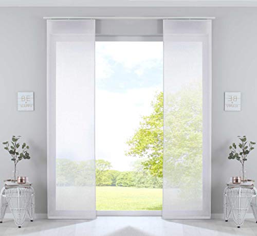 Gardinenbox 2er Set Schiebegardinen »Nizza« Baumwoll-Voile Halbvoile HxB 245x60 cm Weiß Transparent Flächenvorhang mit Paneelwagen und Beschwerungsstange, 2019032-2 Gardinenbox 2er Set Schiebegardinen »Nizza« Baumwoll-Voile Halbvoile HxB 245x60 cm Weiß Transparent Flächenvorhang mit Paneelwagen und Beschwerungsstange, 2019032-2 von Gardinenbox