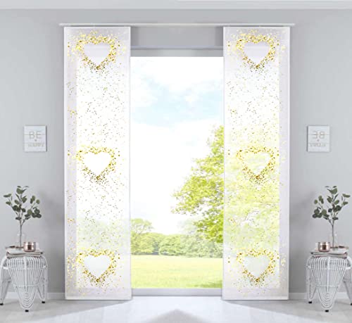 Gardinenbox 2er Set Schiebevorhänge Bedruckt Flächenvorhänge »Izmir« HxB 245x60 cm Herz Microsatin Blickdicht Lichtdurchlässig mit Paneelwagen, 2022400B-2 Gardinenbox 2er Set Schiebevorhänge Bedruckt Flächenvorhänge »Izmir« HxB 245x60 cm Herz Microsatin Blickdicht Lichtdurchlässig mit Paneelwagen, 2022400B-2 von Gardinenbox