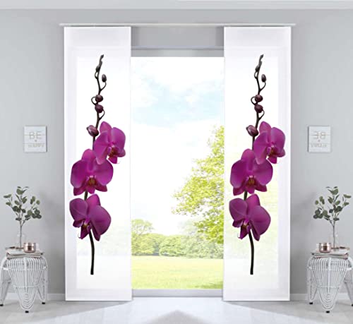 Gardinenbox 2er Set Schiebevorhänge Bedruckt Flächenvorhänge »Izmir« HxB 245x60 cm Orchidee Lila Microsatin Blickdicht Lichtdurchlässig mit Paneelwagen, 2022400B-2 Gardinenbox 2er Set Schiebevorhänge Bedruckt Flächenvorhänge »Izmir« HxB 245x60 cm Orchidee Lila Microsatin Blickdicht Lichtdurchlässig mit Paneelwagen, 2022400B-2 von Gardinenbox