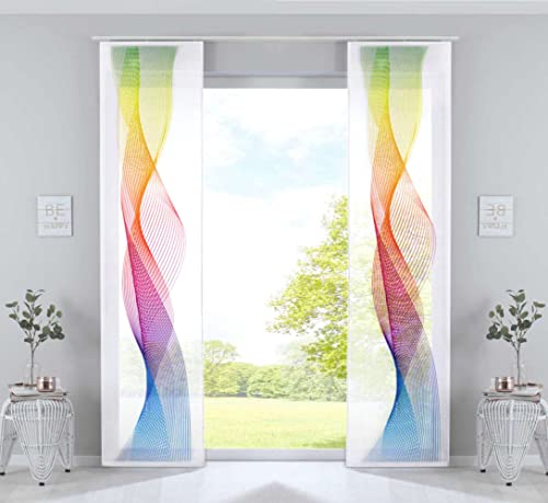 Gardinenbox 2er Set Schiebevorhänge Bedruckt Flächenvorhänge »Izmir« HxB 245x60 cm Welle Bunt Microsatin Blickdicht Lichtdurchlässig mit Paneelwagen, 2022400B-2 Gardinenbox 2er Set Schiebevorhänge Bedruckt Flächenvorhänge »Izmir« HxB 245x60 cm Welle Bunt Microsatin Blickdicht Lichtdurchlässig mit Paneelwagen, 2022400B-2 von Gardinenbox