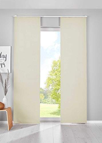 Gardinenbox 2er Set Verdunkelung Schiebegardinen »Newyork« HxB 145x60 cm Beige Flächenvorhänge Paneelwagen Blickdicht Thermo-Schiebevorhang, 202020680-2 von Gardinenbox
