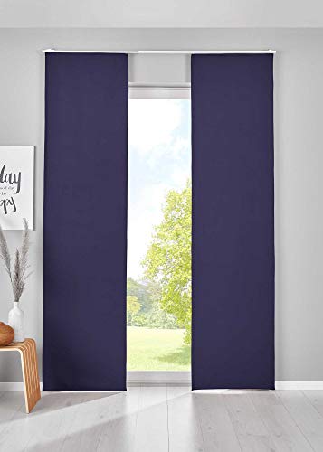Gardinenbox 2er Set Verdunkelung Schiebegardinen »Newyork« HxB 145x60 cm Blau Flächenvorhänge Paneelwagen Blickdicht Thermo-Schiebevorhang, 202020680-2 von Gardinenbox