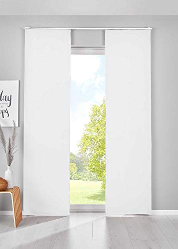 Gardinenbox 2er Set Verdunkelung Schiebegardinen »Newyork« HxB 245x60 cm Weiß Flächenvorhänge Paneelwagen Blickdicht Thermo-Schiebevorhang, 202020680-2 von Gardinenbox