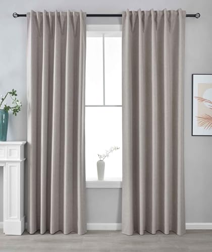 Gardinenbox 2er Set Verdunkelungsvorhänge 100% Verdunkelung HxB 245x140 cm Taupe »Boston Dark« mit Multibandaufhängung, 2023600-2 von Gardinenbox