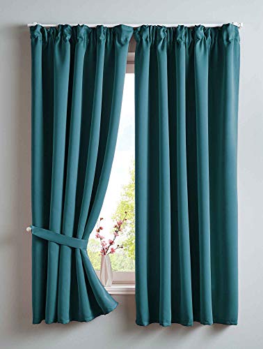 Gardinenbox 2er Set Verdunkelungsvorhänge Blickdicht »Newyork« verdeckte Schlaufen Petrol HxB 160x140 cm Thermo-Gardine Blackout schalldämmend ÖKOTEX Kräuselband, 202020610-2 Gardinenbox 2er Set Verdunkelungsvorhänge Blickdicht »Newyork« verdeckte Schlaufen Petrol HxB 160x140 cm Thermo-Gardine Blackout schalldämmend ÖKOTEX Kräuselband, 202020610-2 von Gardinenbox