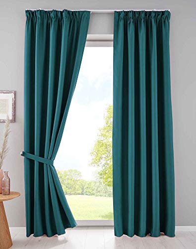 Gardinenbox 2er Set Verdunkelungsvorhänge Blickdicht »Newyork« verdeckte Schlaufen Petrol HxB 225x140 cm Thermo-Gardine Blackout schalldämmend ÖKOTEX Kräuselband, 202020610-2 Gardinenbox 2er Set Verdunkelungsvorhänge Blickdicht »Newyork« verdeckte Schlaufen Petrol HxB 225x140 cm Thermo-Gardine Blackout schalldämmend ÖKOTEX Kräuselband, 202020610-2 von Gardinenbox