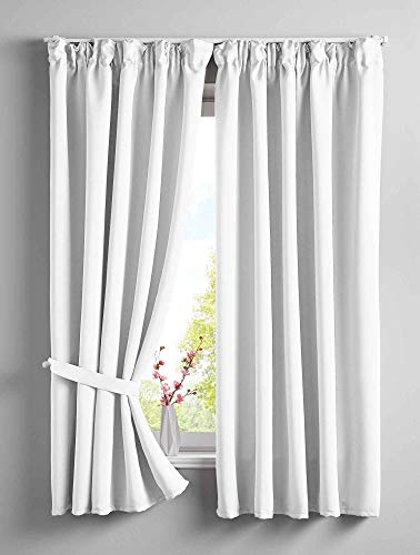 Gardinenbox 2er Set Verdunkelungsvorhänge Blickdicht »Newyork« verdeckte Schlaufen Weiß HxB 160x140 cm Thermo-Gardine Blackout schalldämmend ÖKOTEX Kräuselband, 202020610-2 von Gardinenbox