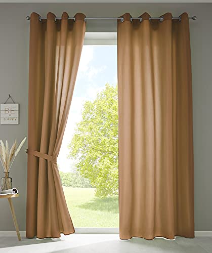 Gardinenbox 2er Set Vorhänge Schal Ösen »Berlin« HxB 175x140 cm Taupe Blickdicht Microsatin Lichtdurchlässig Uni Matt, 20405N2 Gardinenbox 2er Set Vorhänge Schal Ösen »Berlin« HxB 175x140 cm Taupe Blickdicht Microsatin Lichtdurchlässig Uni Matt, 20405N2 von Gardinenbox