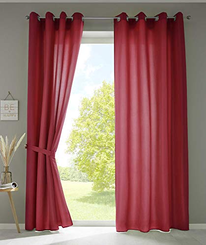Gardinenbox 2er Set Vorhänge Schal Ösen »Berlin« HxB 245x140 cm Bordeaux Blickdicht Microsatin Lichtdurchlässig Uni Matt, 20405N2 Gardinenbox 2er Set Vorhänge Schal Ösen »Berlin« HxB 245x140 cm Bordeaux Blickdicht Microsatin Lichtdurchlässig Uni Matt, 20405N2 von Gardinenbox