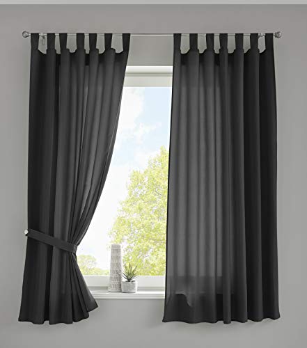 Gardinenbox 2er Set Vorhänge Schal Schlaufen »Berlin« HxB 175x140 cm Schwarz Blickdicht Microsatin Lichtdurchlässig Kräuselband Uni Matt, 20400N2 Gardinenbox 2er Set Vorhänge Schal Schlaufen »Berlin« HxB 175x140 cm Schwarz Blickdicht Microsatin Lichtdurchlässig Kräuselband Uni Matt, 20400N2 von Gardinenbox