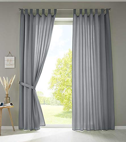 Gardinenbox 2er Set Vorhänge Schal Schlaufen »Berlin« HxB 225x140 cm Grau Blickdicht Microsatin Lichtdurchlässig Kräuselband Uni Matt, 20400N2 Gardinenbox 2er Set Vorhänge Schal Schlaufen »Berlin« HxB 225x140 cm Grau Blickdicht Microsatin Lichtdurchlässig Kräuselband Uni Matt, 20400N2 von Gardinenbox
