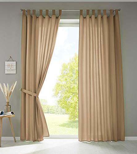 Gardinenbox 2er Set Vorhänge Schal Schlaufen »Berlin« HxB 225x140 cm Sand Blickdicht Microsatin Lichtdurchlässig Kräuselband Uni Matt, 20400N2 Gardinenbox 2er Set Vorhänge Schal Schlaufen »Berlin« HxB 225x140 cm Sand Blickdicht Microsatin Lichtdurchlässig Kräuselband Uni Matt, 20400N2 von Gardinenbox