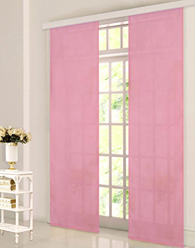 Gardinenbox Flächenvorhang, Schiebegardine Blickdicht matt, Pink, aus Micro Satin (Mikrofaser Gewebe), mit Paneelwagen und Beschwerungsstange -85600-, 85600 von Gardinenbox