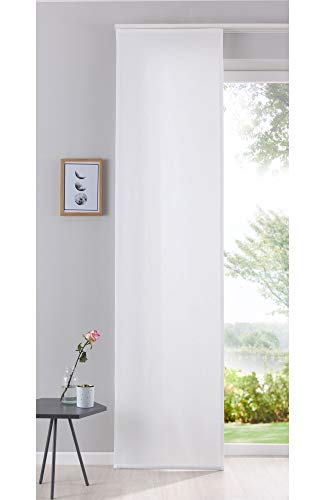 Gardinenbox Flächenvorhang Schiebegardine Cationic Blickdicht Leinen Optik Natura seidenmatt, HxB 245x60 cm, Natur Landhaus Stil, 204411 von Gardinenbox