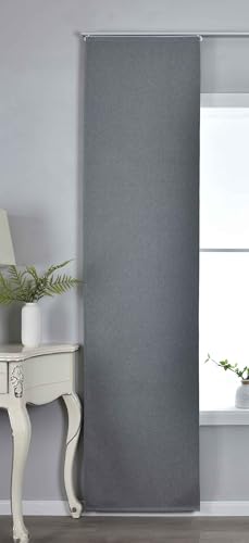 Gardinenbox Flächenvorhang mit Paneelwagen HxB 245x60 cm Grau 100% Verdunkelung Blackout »München Dark« Paneelwagen Dreischichtige Bindung 202410P von Gardinenbox