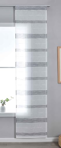 Gardinenbox Halbtransparente Schiebegardine mit Paneelwagen HxB 245x60 cm Grau »Frankfurt« Leinenbindung Linienmuster Formstabil Robust 202460P_AMA Gardinenbox Halbtransparente Schiebegardine mit Paneelwagen HxB 245x60 cm Grau »Frankfurt« Leinenbindung Linienmuster Formstabil Robust 202460P_AMA von Gardinenbox