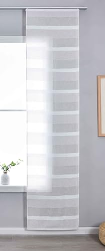 Gardinenbox Halbtransparente Schiebegardine mit Paneelwagen HxB 245x60 cm Natur Meliert »Halle« Chenille Leinenbindung Lichtdurchlässig Halbtransparent von Gardinenbox