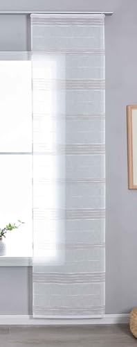 Gardinenbox Halbtransparente Schiebegardine mit Paneelwagen HxB 245x60 cm Taupe »Frankfurt« Leinenbindung Linienmuster Formstabil Robust 202460P_AMA Gardinenbox Halbtransparente Schiebegardine mit Paneelwagen HxB 245x60 cm Taupe »Frankfurt« Leinenbindung Linienmuster Formstabil Robust 202460P_AMA von Gardinenbox