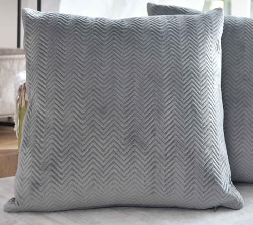 Gardinenbox Kissen Dekokissen LxB 45x45 cm Grau Jacquard »Greta« mit Fischgrät-Design pflegeleicht Reißverschluss weiche 320g Füllung - Vielfältige Farbauswahl, 2023510 von Gardinenbox
