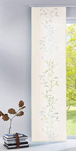 Gardinenbox Moderner Flächenvorhang Schiebegardine aus hochwertigem Ausbrenner-Stoff mit Klettband, Creme Tendril, 1 Stück 245x60 (HxB), 856100 von Gardinenbox