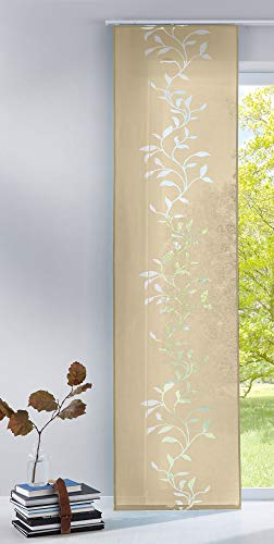 Gardinenbox Moderner Flächenvorhang Schiebegardine aus hochwertigem Ausbrenner-Stoff mit Klettband, Sand Tendril, 1 Stück 245x60 (HxB), 856100 von Gardinenbox