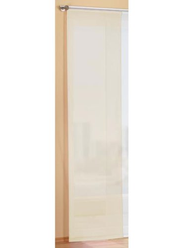 Gardinenbox Preisgünstiger Flächenvorhang Schiebegardine, transparent, unifarben, mit Zubehör, 245x60, Creme, 85589 von Gardinenbox
