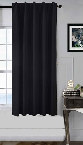 Gardinenbox Premium Verdunkelungsvorhang HxB 175x140 cm Schwarz »Boston Dark« 100% Verdunkelung mit Multibandaufhängung, 2023600 von Gardinenbox