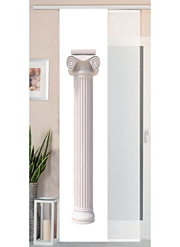 Gardinenbox 2er Set Schiebegardine Flächenvorhang Wildseide Optik und Voile Paneel, 245x45, Säule, 80400 von Gardinenbox